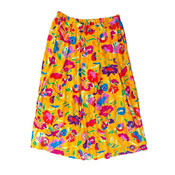 I.B Diffusion Dresses & Skirts - Vintage Style I.B. Diffusion Vibrant Floral Skirt - Size 8 - Bright Bold